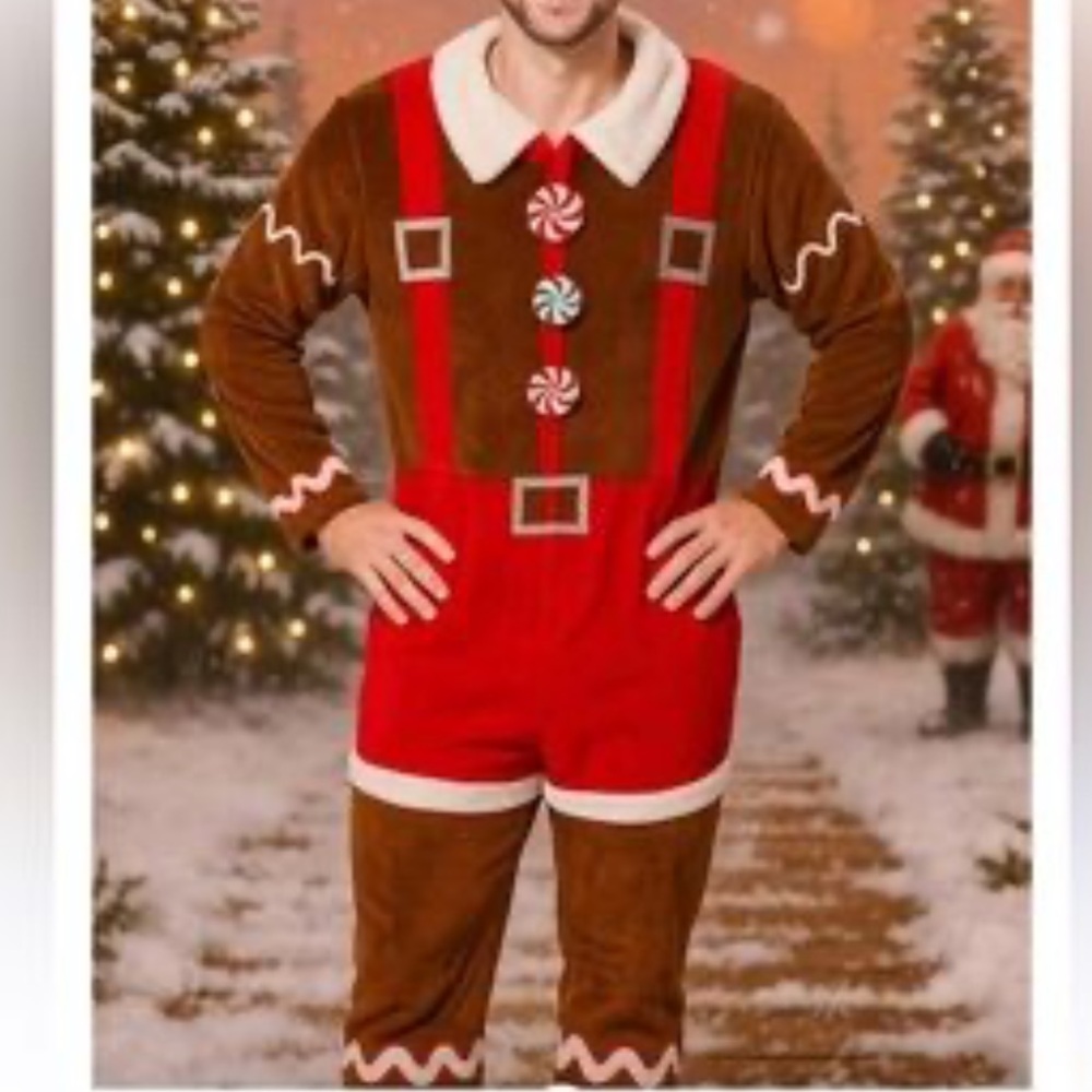 NWT Blizard Bay Gingerbread Man Jumpsuit Christmas Costume